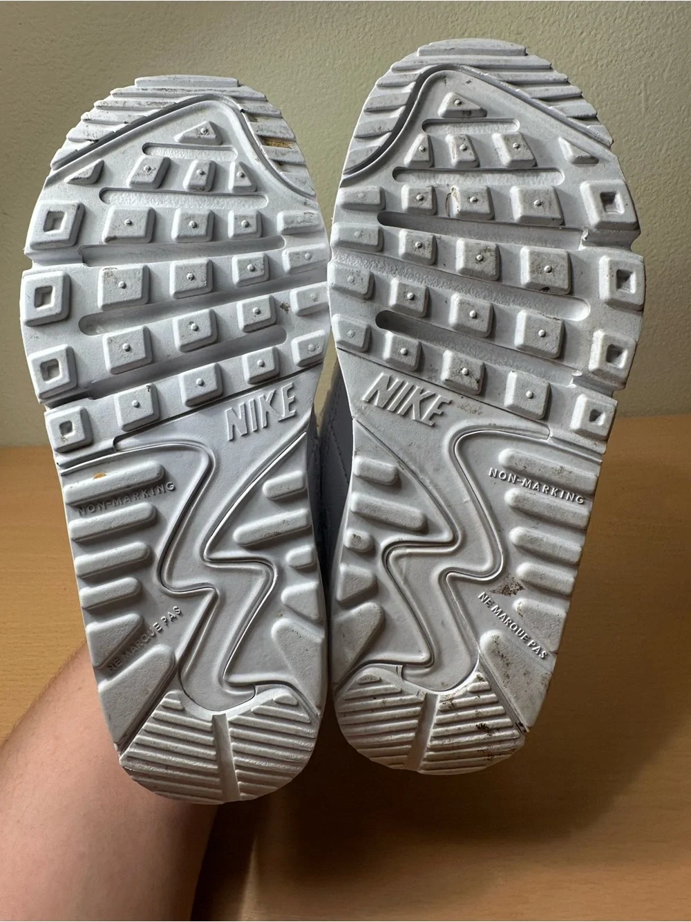 Nike Air Max 90 Triple White Unisex Kids Shoes Size 12.5C